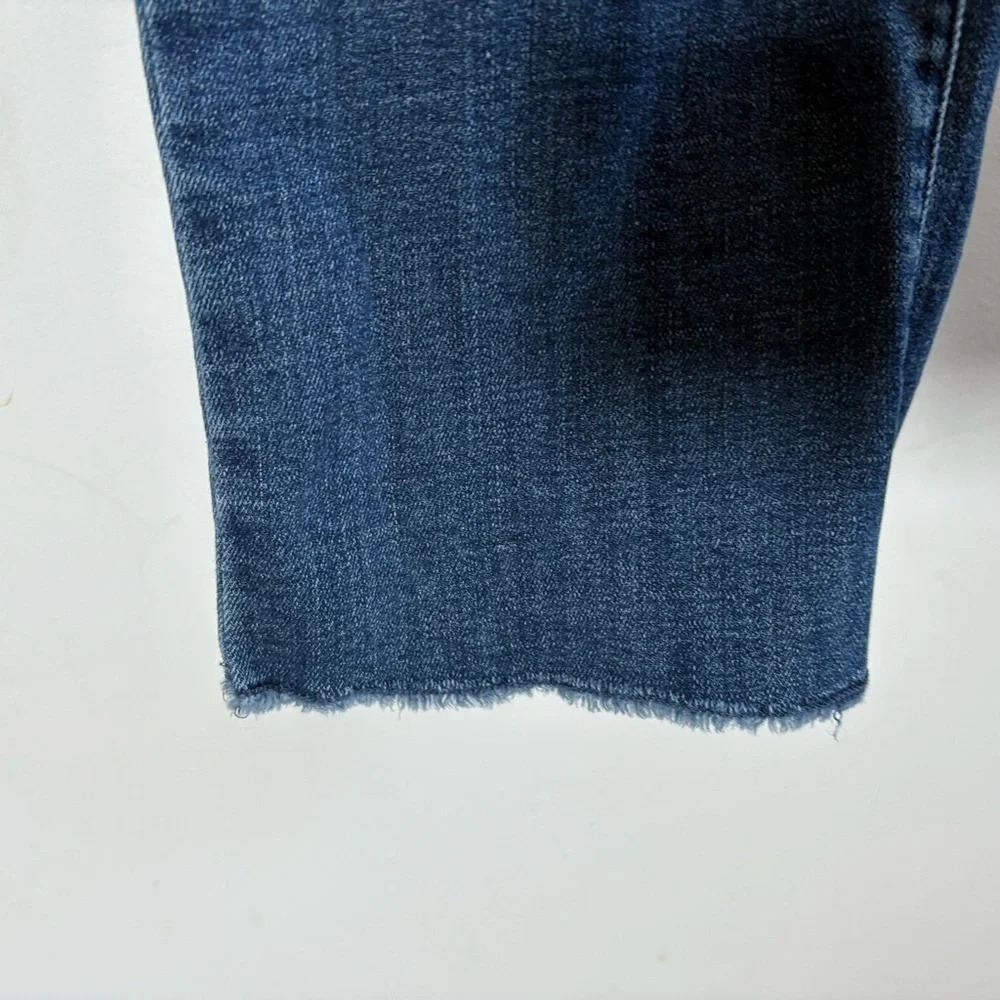 J. Jill High-Rise‎ Fringed-Hem Straight-Leg Jeans Size 4 EUC 0238 - Picture 3 of 10